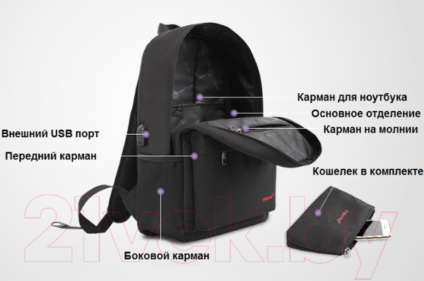 Изображение товара Рюкзак Tigernu T-B3249A (черный)