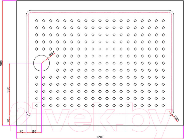 Изображение товара Душевой поддон Cezares Tray-A-AH-120/90-15-W0