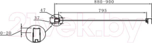 Изображение товара Душевая стенка Cezares PORTA-D-90-FIX-C-Cr (боковая)