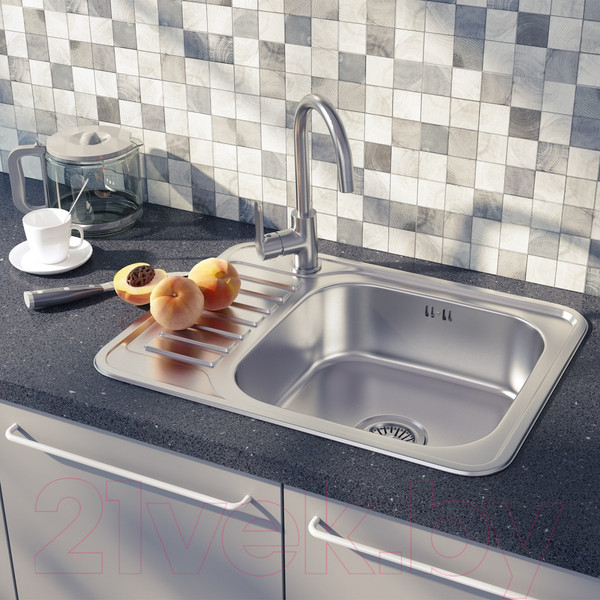 Изображение товара Мойка кухонная IDDIS Basic BAS65SRi77 (чаша справа)