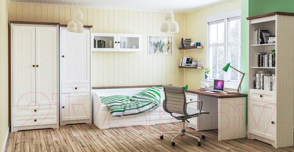 Изображение товара Письменный стол Мебель-Неман Тиволи МН-035-27 (белый структурный/дуб стирлинг)