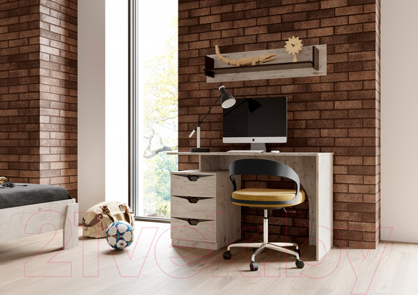 Изображение товара Письменный стол Мебельград Соренто (дуб бонифаций/кофе структурный матовый)