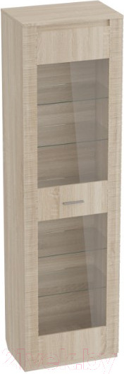 Изображение товара Шкаф-пенал с витриной Мебельград Элана (дуб сонома)