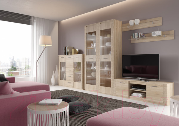 Изображение товара Тумба Мебельград Элана с баром (дуб сонома)