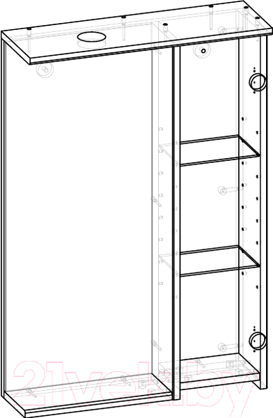 Изображение товара Шкаф с зеркалом для ванной Garda Marko-3/R (80)