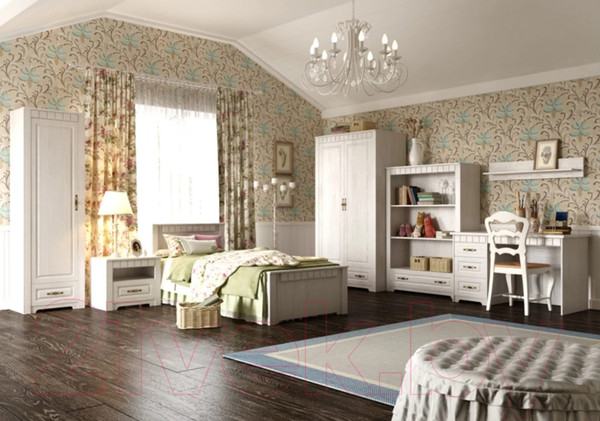 Изображение товара Письменный стол Мебельград Прованс (бодега белая/патина премиум)