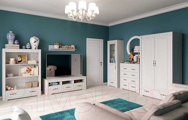 Изображение товара Полка Мебельград Прованс (бодега белая/патина премиум)