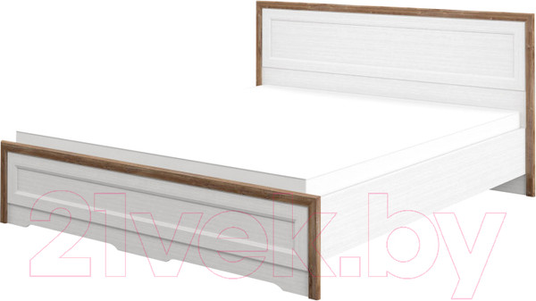 Изображение товара Двуспальная кровать Мебель-Неман Тиволи МН-035-25-160 (белый структурный/дуб стирлинг)
