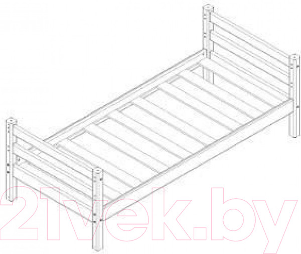 Изображение товара Односпальная кровать Мебельград Соня вариант 1 (массив сосны лаванда)