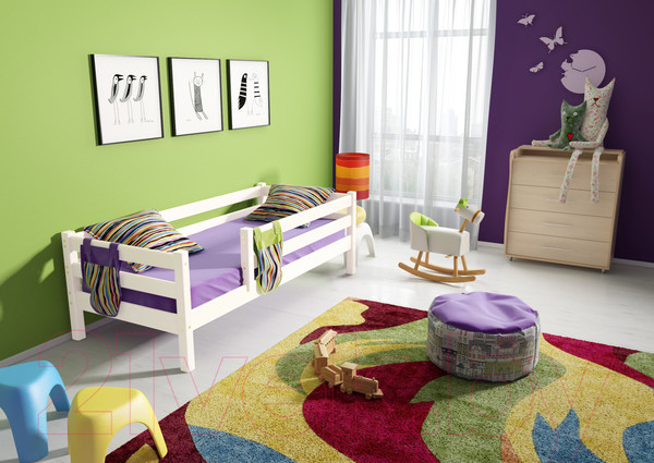 Изображение товара Кровать-тахта Мебельград Соня вариант 3 (массив сосны белый)