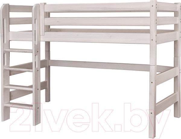 Изображение товара Кровать-чердак детская Мебельград Соня вариант 5 (массив сосны белый)