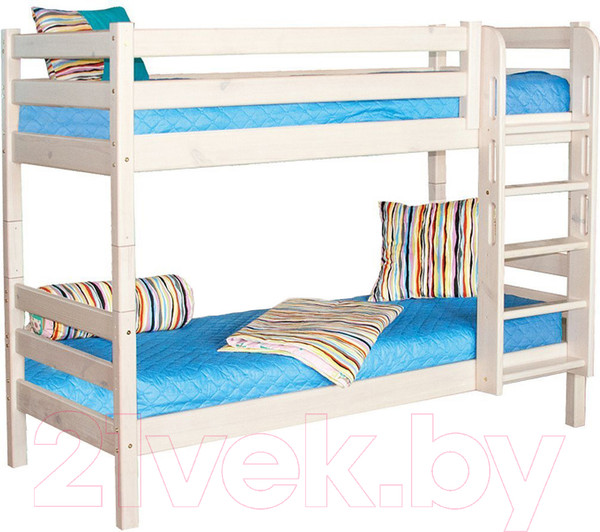 Изображение товара Двухъярусная кровать Мебельград Соня вариант 9 (массив сосны белый)
