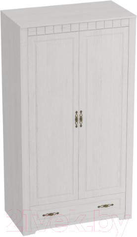 Изображение товара Шкаф Мебельград Прованс 2-х дверный 107x59x197 (бодега белая/патина премиум)