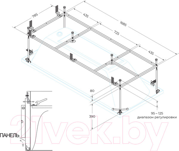 Изображение товара Каркас Cezares PLANE-180-90-MF-R