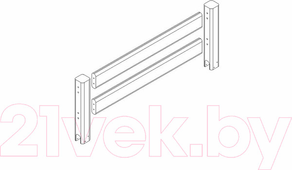 Изображение товара Ограждение для кровати Мебельград Соня пакет №5 (массив сосны белый)