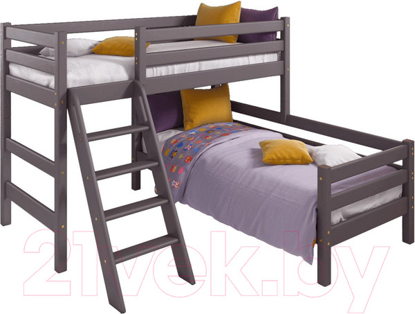 Изображение товара Лестница для кровати Мебельград Соня пакет №8 наклонная (массив сосны лаванда)