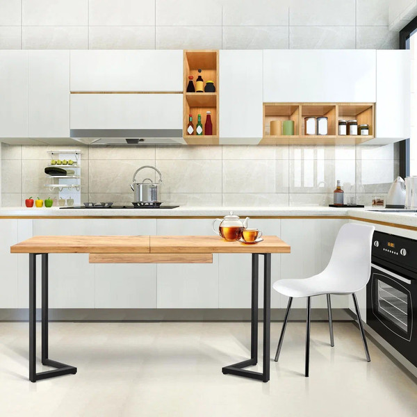 Изображение товара Обеденный стол Millwood Лофт Лондон Л 100-140x60x76 (дуб золотой Craft/металл черный)