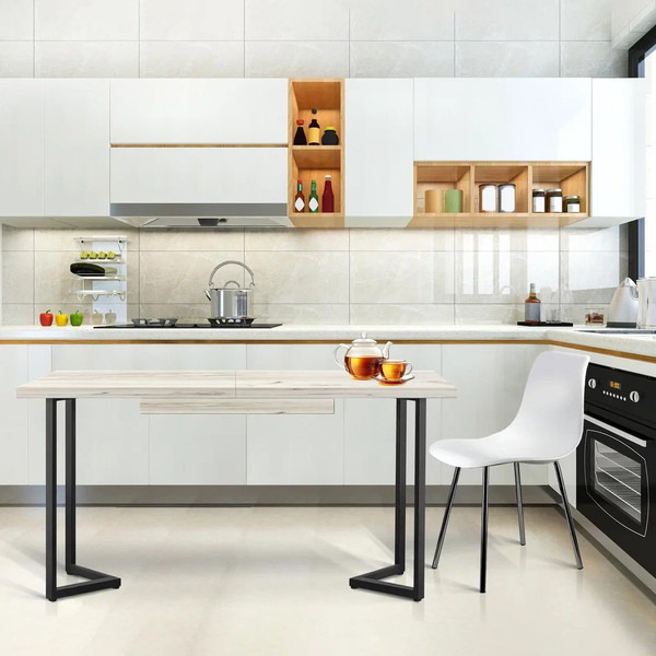 Изображение товара Обеденный стол Millwood Лофт Лондон Л 100-140x60x76 (дуб белый Craft/металл черный)