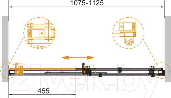 Изображение товара Душевая дверь Cezares STYLUS-SOFT-BF-1-110-C-Cr