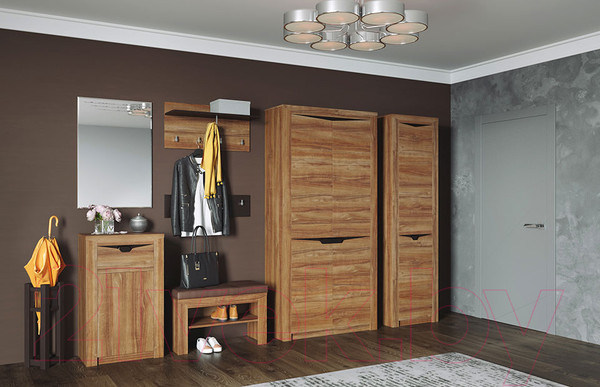 Изображение товара Вешалка для одежды Мебельград Соренто (дуб стирлинг/кофе структурный матовый)