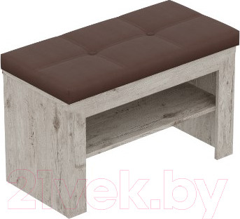 Изображение товара Тумба в прихожую Мебельград Соренто открытая (дуб бонифаций/кофе структурный матовый)