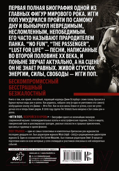 Изображение товара Книга АСТ Игги Поп. Вскройся в кровь (Трынка П.)