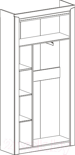 Изображение товара Шкаф Мебельград Соренто 2-х дверный 107x38.5x210 (дуб бонифаций/кофе структурный матовый)