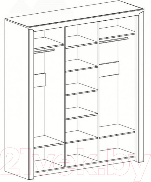Изображение товара Шкаф-купе Мебельград Соренто с раздвижными дверями 194x62x220 (дуб стирлинг/кофе структурный матовый)