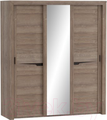 Изображение товара Шкаф-купе Мебельград Соренто с раздвижными дверями 194x62x220 (дуб стирлинг/кофе структурный матовый)
