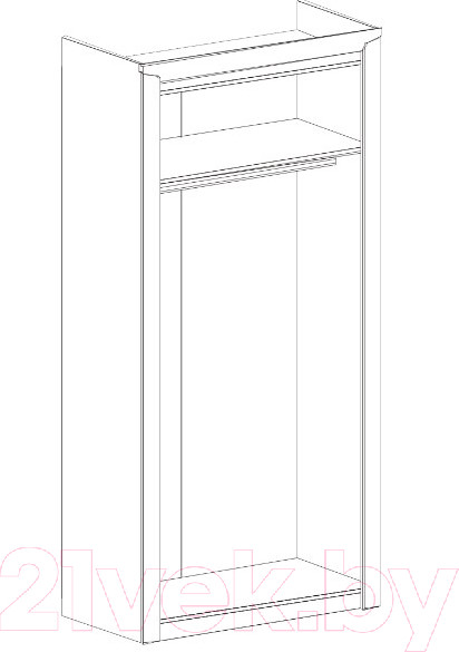 Изображение товара Шкаф Мебельград Соренто 2-х дверный 106.5x54.5x220 (дуб бонифаций/кофе структурный матовый)