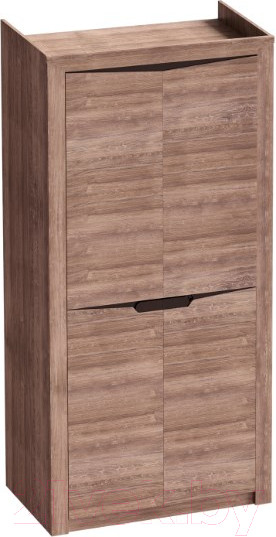 Изображение товара Шкаф Мебельград Соренто 2-х дверный 106.5x54.5x220 (дуб стирлинг/кофе структурный матовый)