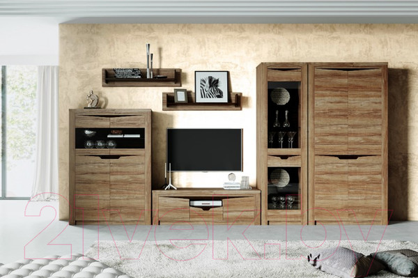 Изображение товара Шкаф Мебельград Соренто 2-х дверный 106.5x54.5x220 (дуб стирлинг/кофе структурный матовый)