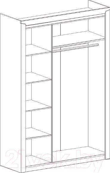 Изображение товара Шкаф Мебельград Соренто 3-х дверный 152x54.5x220 (дуб стирлинг/кофе структурный матовый)