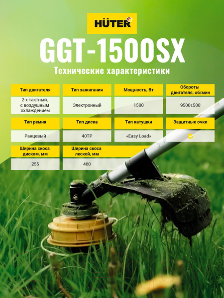 Изображение товара Триммер бензиновый Huter GGT-1500SX (70/2/22)