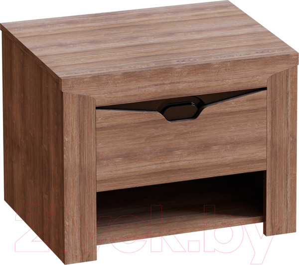 Изображение товара Прикроватная тумба Мебельград Соренто с ящиком (дуб стирлинг/кофе структурный матовый)
