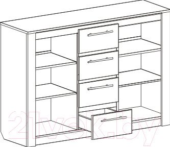 Изображение товара Тумба Мебельград Элана 1400 (бодега белая)