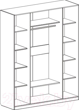 Изображение товара Шкаф Мебельград Николь 4-х дверный 176x56x235 (ясень жемчужный/ваниль)
