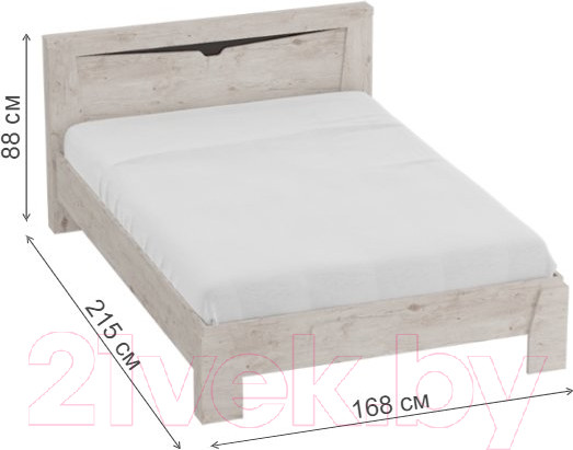 Изображение товара Каркас кровати Мебельград Соренто 160x200 (дуб бонифаций/кофе структурный матовый)