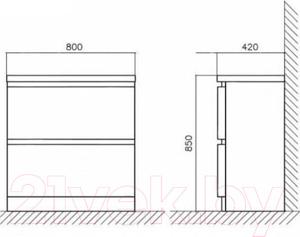 Изображение товара Тумба под умывальник BelBagno Energia BB800FHC/TL