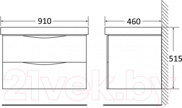 Изображение товара Тумба под умывальник BelBagno Etna-900-2C-SO-RW-P