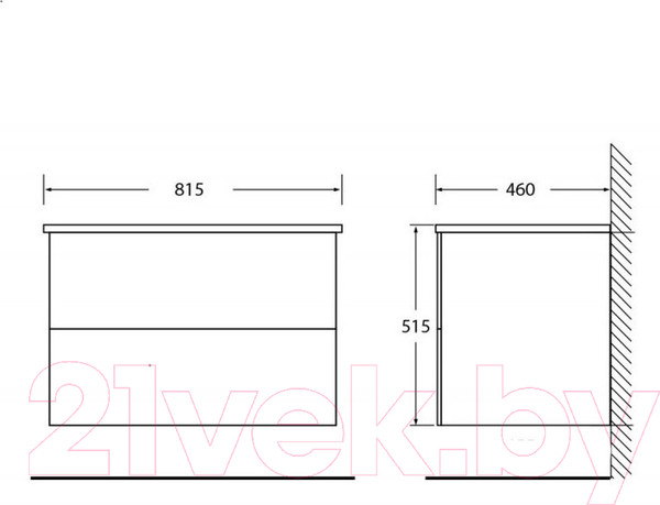 Изображение товара Тумба под умывальник BelBagno Etna-800-2C-SO-WO-P