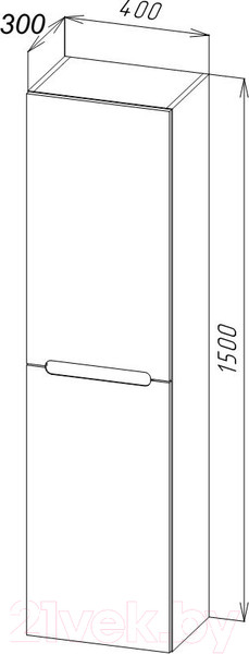Изображение товара Шкаф-пенал для ванной BelBagno Etna-1500-2A-SC-RW-P-L