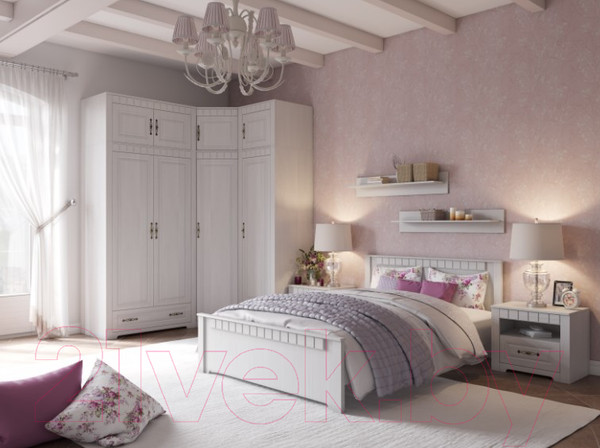 Изображение товара Антресоль Мебельград Прованс 1 дверный (бодега белая/платина премиум)