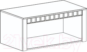 Изображение товара Антресоль Мебельград Прованс 2-х дверный (бодега белая/платина премиум)