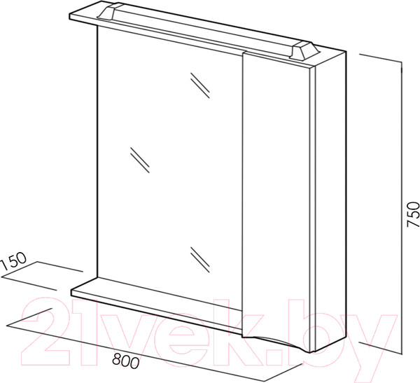Изображение товара Шкаф с зеркалом для ванной BelBagno Marino-SPC-800/750-1A-BL-P-L