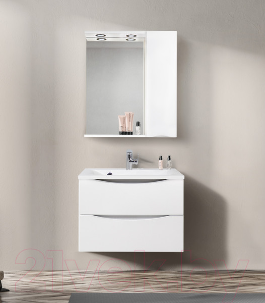 Изображение товара Шкаф с зеркалом для ванной BelBagno Marino-SPC-700/750-1A-BL-P-R