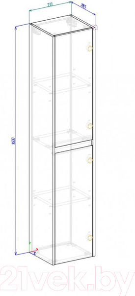 Изображение товара Шкаф-пенал для ванной BelBagno Kraft-1600-2A-SC-RT-R