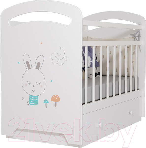 Изображение товара Детская кроватка VDK Lucy маятник и ящик (белый)