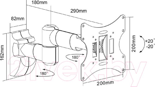Изображение товара Кронштейн для телевизора Maclean MC-503A B (черный)