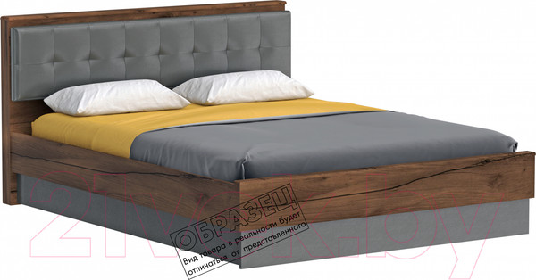 Изображение товара Каркас кровати Мебельград Глазго 160x200 (таксония/пегас грей/графит)